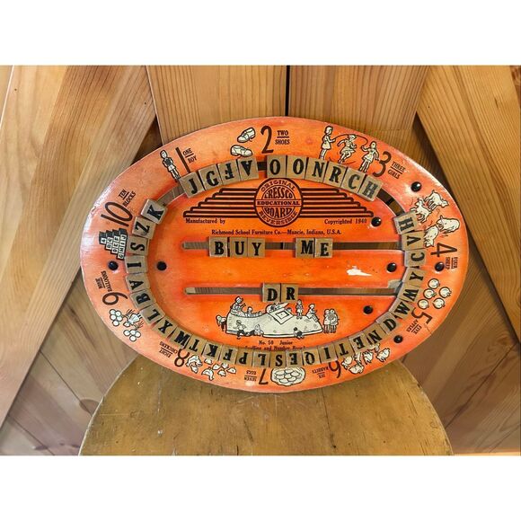 Vintage Original Cressco Educational Board Reversible No. 50 1940 (5263) - Picture 1 of 10